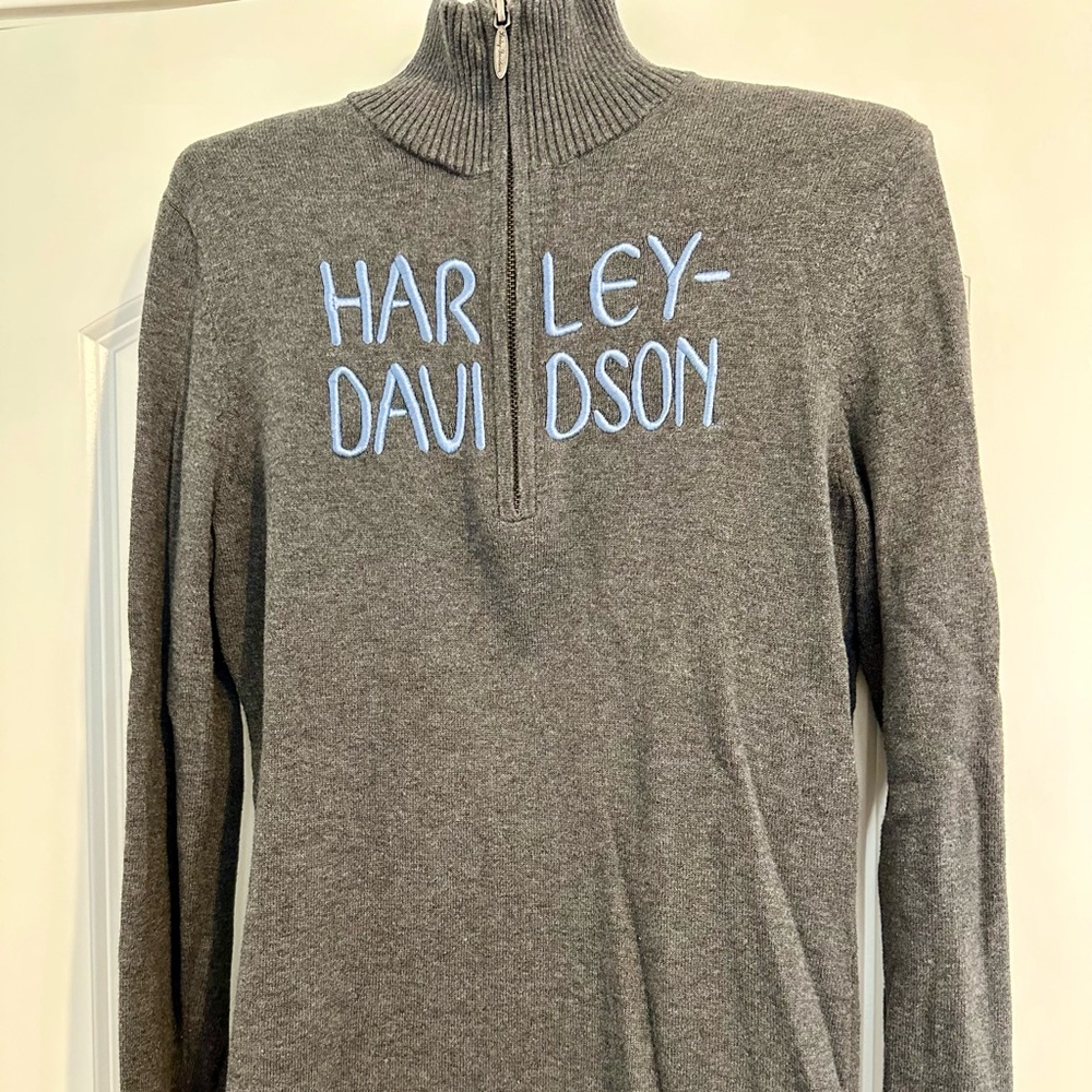 Harley Davidson Grey 1/4 Zip Pullover